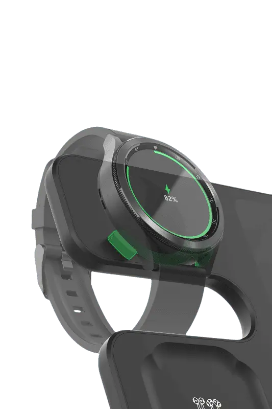 3-in-1 Galaxy Watch / Samsung / Galaxy Buds Ladestation Dockingstation (30W) mit Uhr
