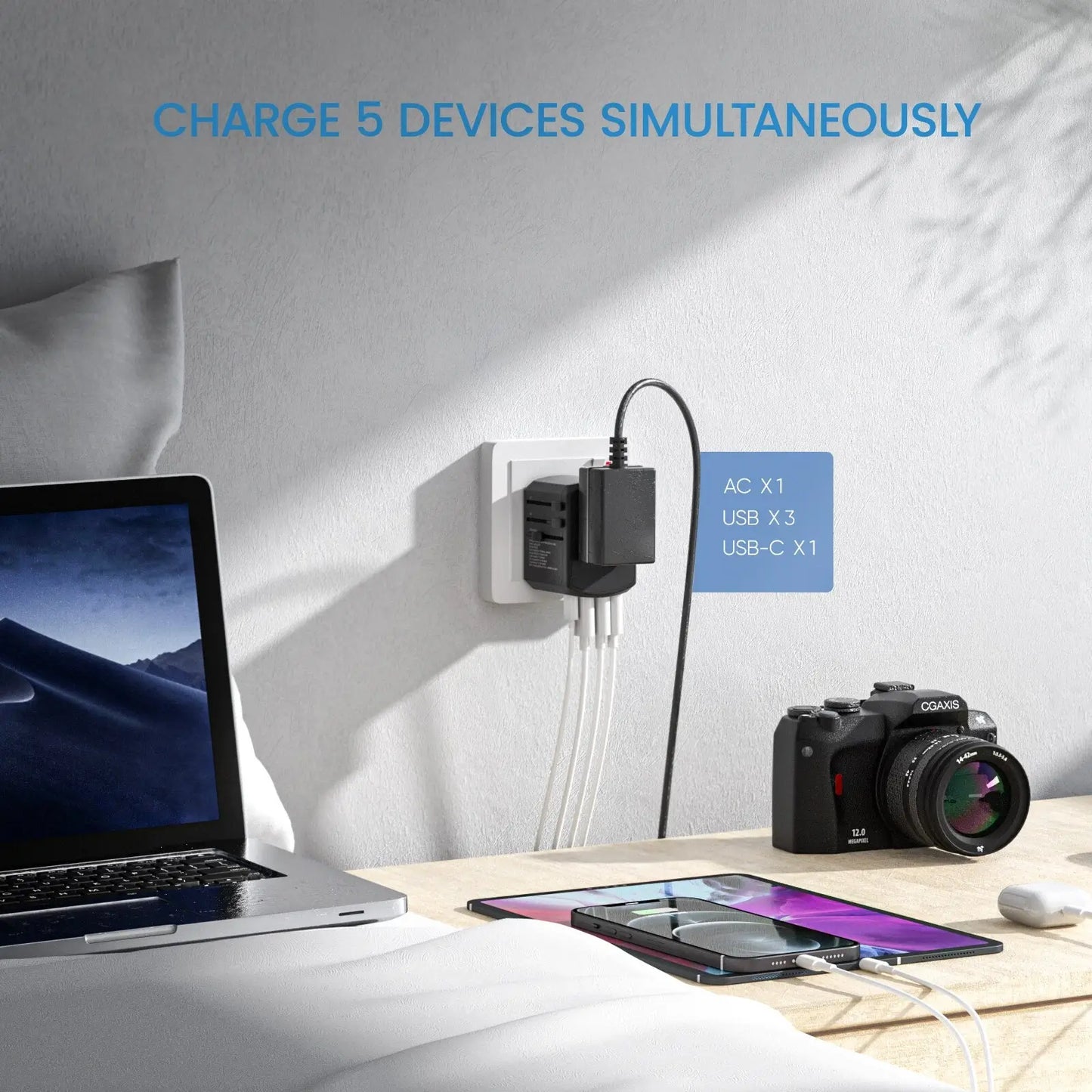 Universal Reiseadapter Steckdosenadapter für Weltweite Verwendung (EU/US/AU/UK Stecker) - cyberphone
