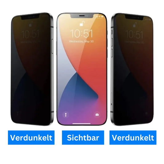 iPhone 15 Privacy Schutzglas Panzerglas in Action Beispiel
