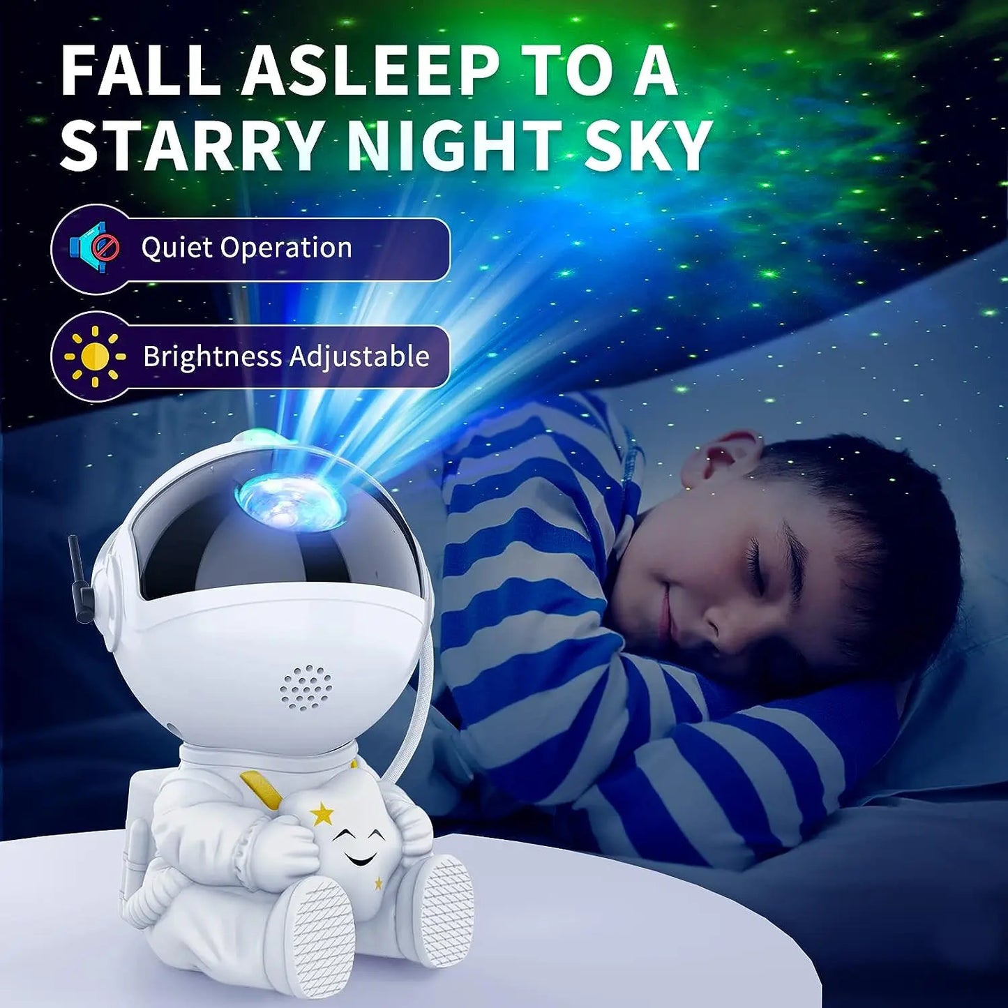 Astronaut Sternenprojektor – Galaxy Nachtlicht mit Sternen-Nebel LED-Lampe für Schlafzimmer & Kinder Geschenk - cyberphone