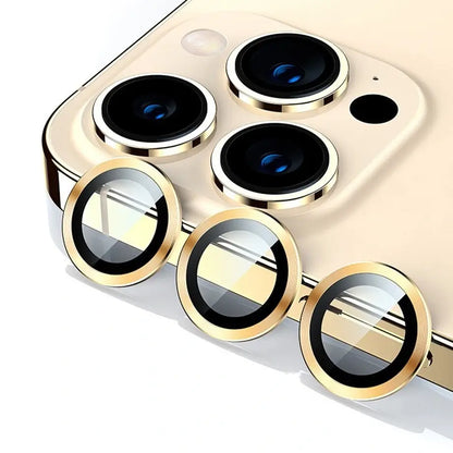 iPhone 14 Kamera Schutz Gold (2er Pack) Illustration