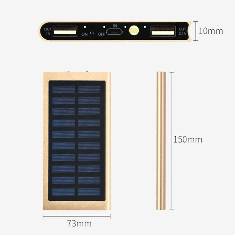 Powerbank mit Solarladefunktion Dimensionen